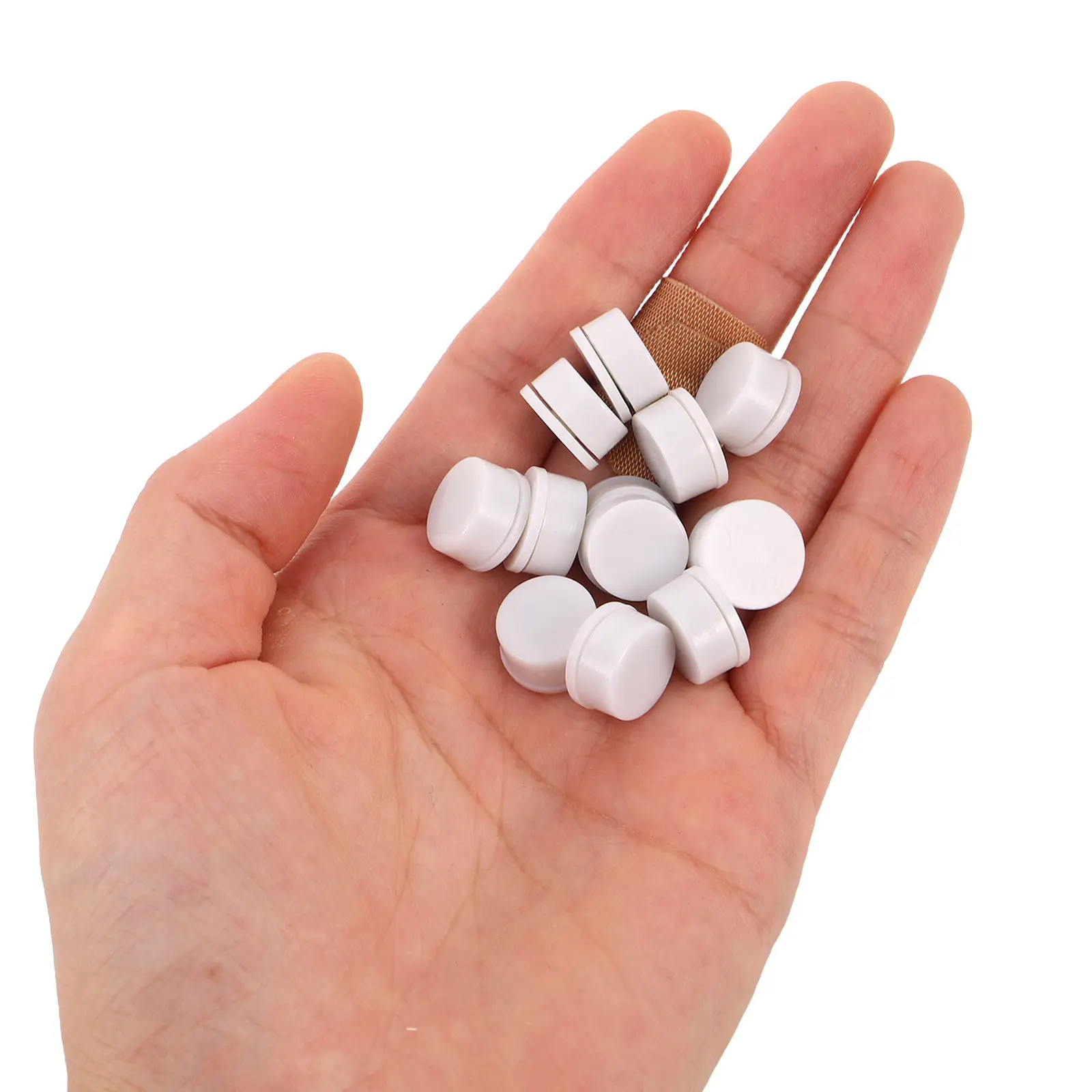 

40 шт. вращающихся подшипников-шармов для нейл-арта, белые, 0,5x0,4 дюйма, миниатюрные пластиковые с высоким стержнем, для 3D дизайна ногтей и украшений