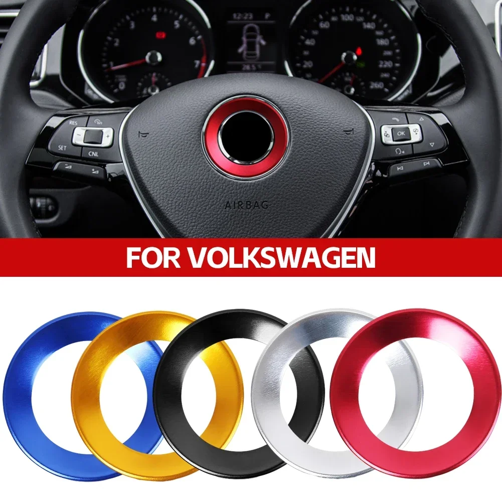 Car Steering Wheel Emblem Decorative Circle Ring Styling Case For Volkswagen VW Golf 4 5 Polo Jetta Mk6 Accessories Covers