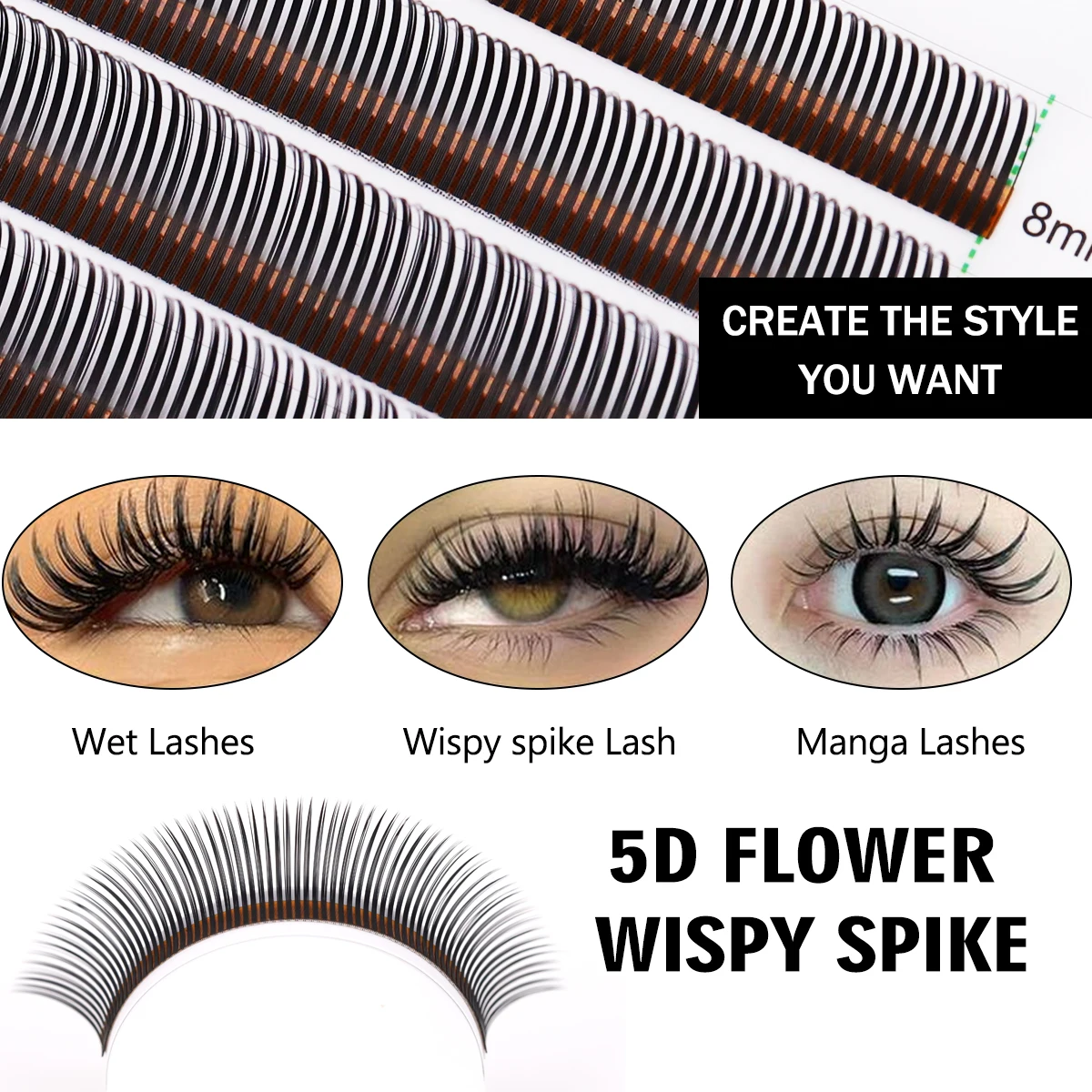 Eyelash Extension Wet Look - Ekstensi Bulu Mata Lashprofessor Brown&Black Flower