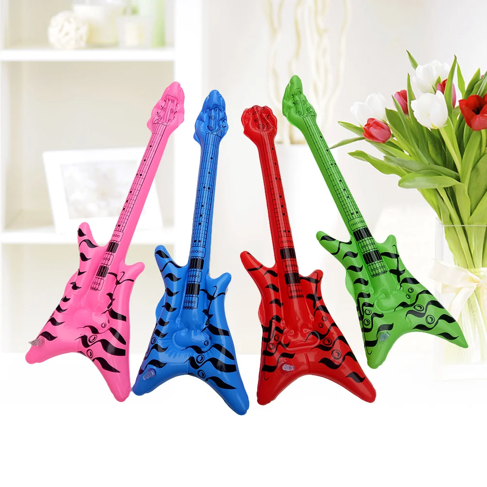 12pçs guitarra elétrica inflável, adereços para festa na piscina, decorações de aniversário, acessórios divertidos para piscina
