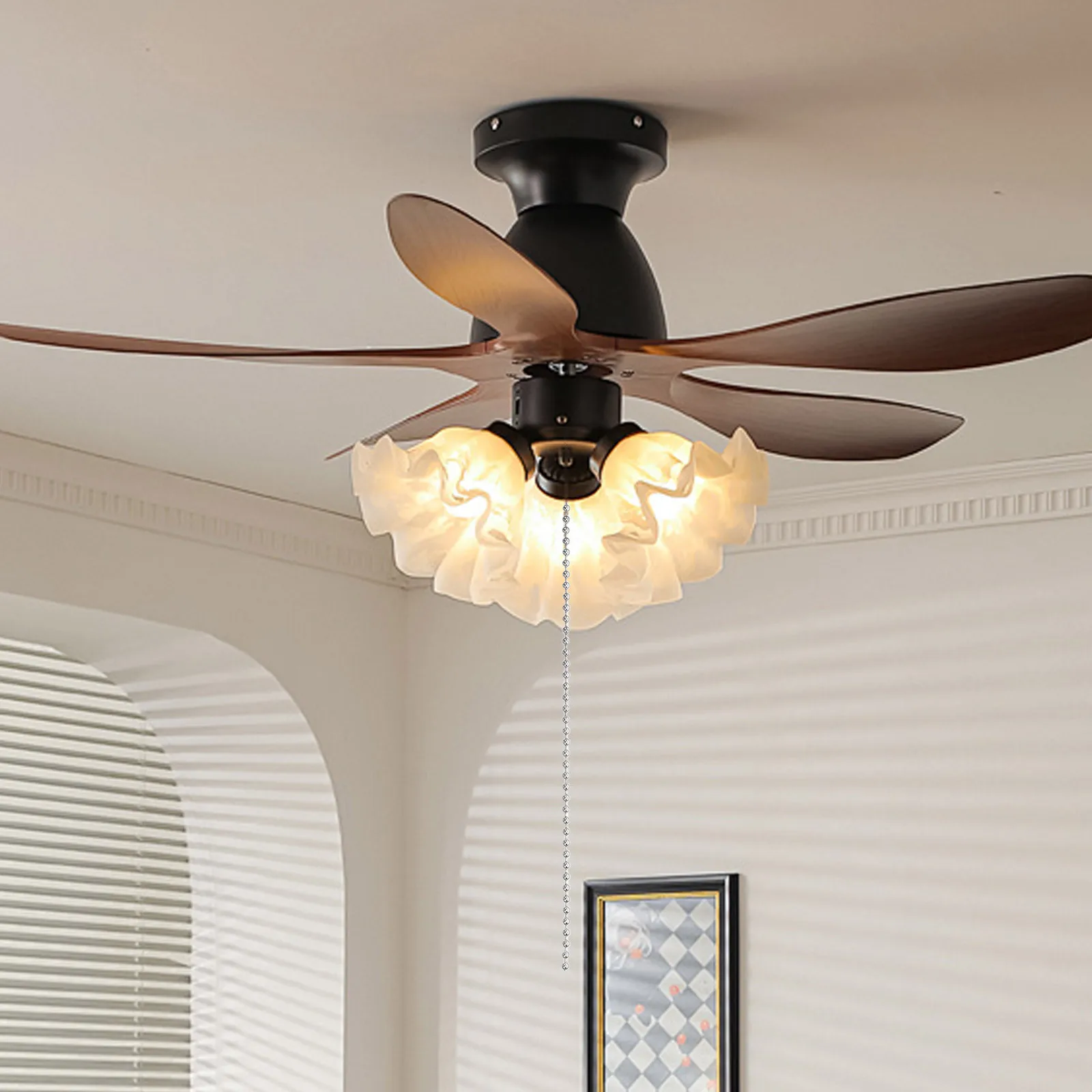 

3-Meter Beaded Pull Chain Extension for Ceiling Fans and Lamps Decorative Fan Chain Extender with Connectors Easy Control