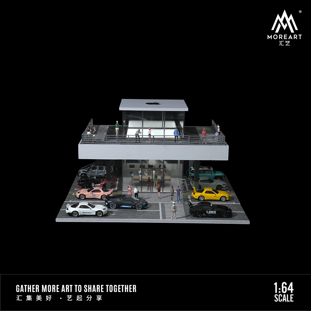 재고 * MoreArt & TimeMicro 애플 스토어 테마 라이트 에디션 조립 장면, 1:64