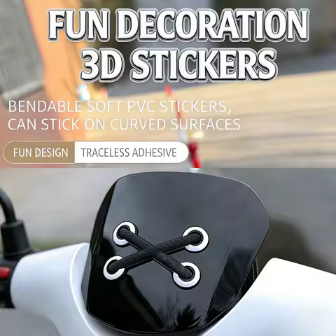 2PCS Car Motorcycle Decals Decorative Sticker Vinyl Sticker Funny Cross Shoelaces Adhesive Funny Shoelace Stickers Trucks Helmet