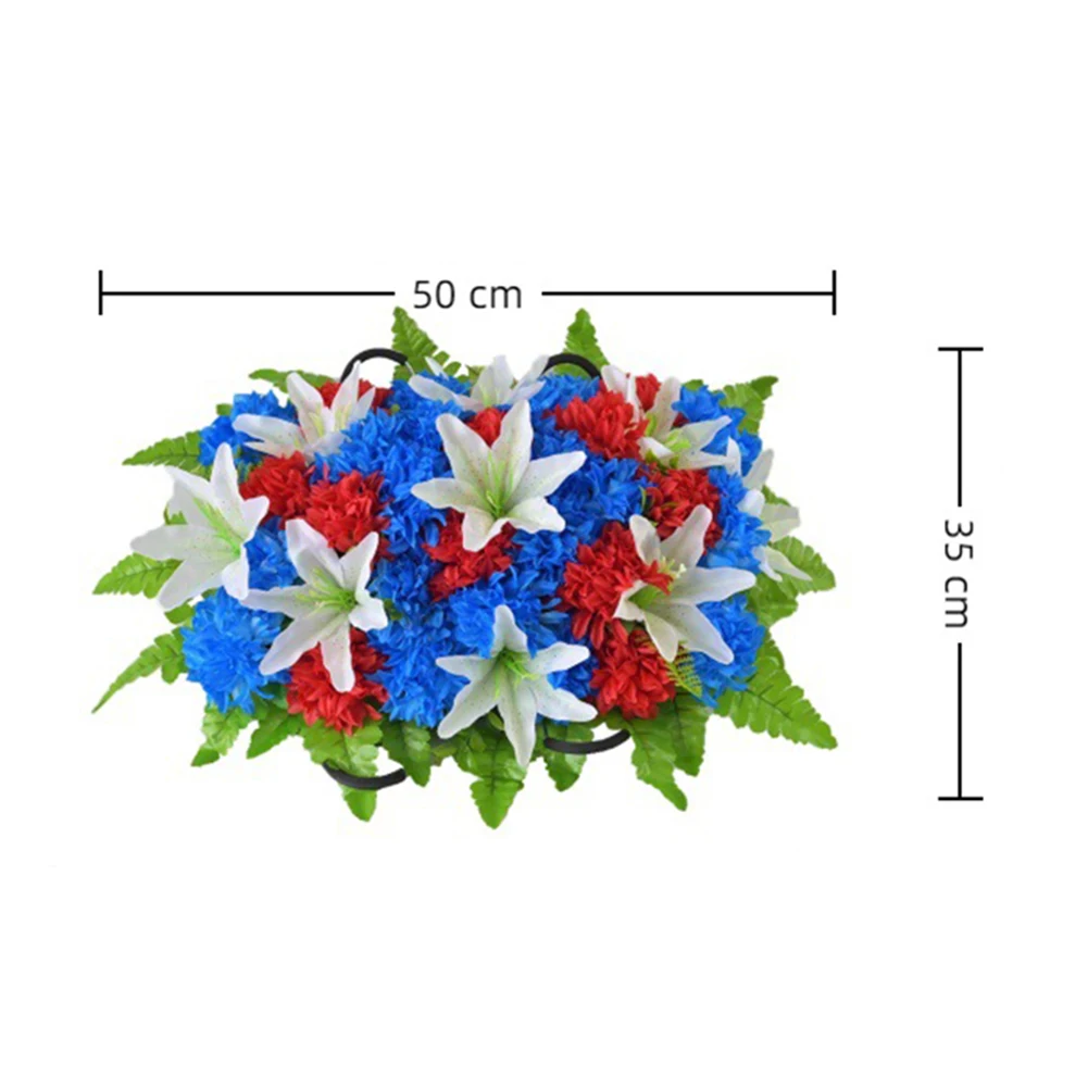 

Мемориальный букет: цветы для кладбища, украшение для могилы, устойчивые к выцветанию, не требующие ухода, удлиненная форма, прочная подставка