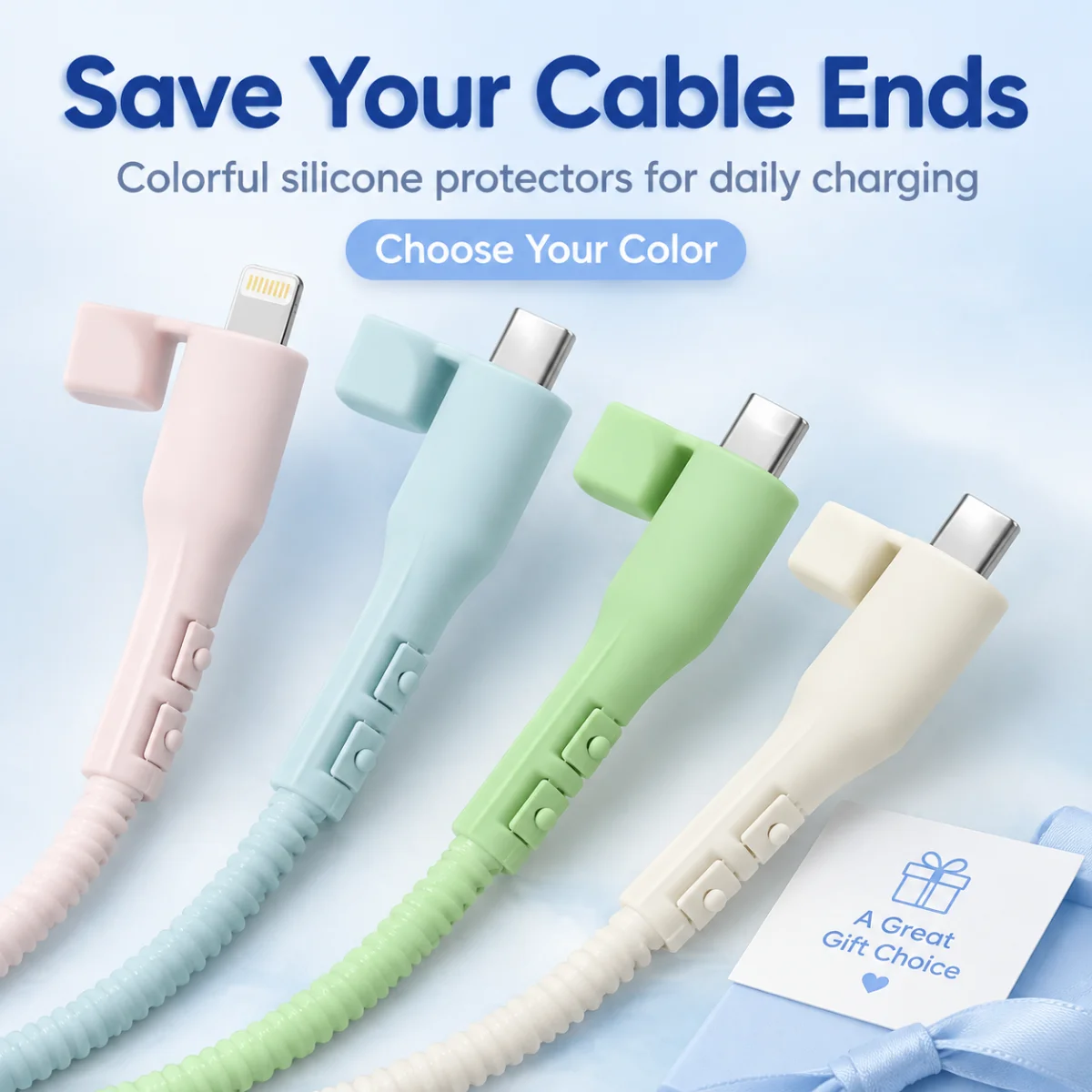 Universal Data Cable Charging Head Protector Cover for Mobile Phone Wires, Soft Silicone for Students, Couples, and Home Use