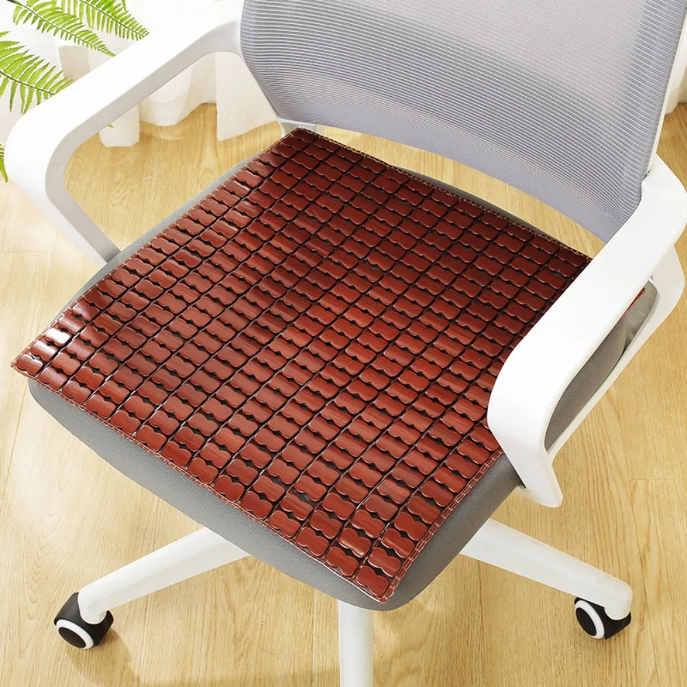 

Modern Bamboo Summer Cool Mat Breathable Square Salon Cushion Not Touching Foldable Chair Mat Office