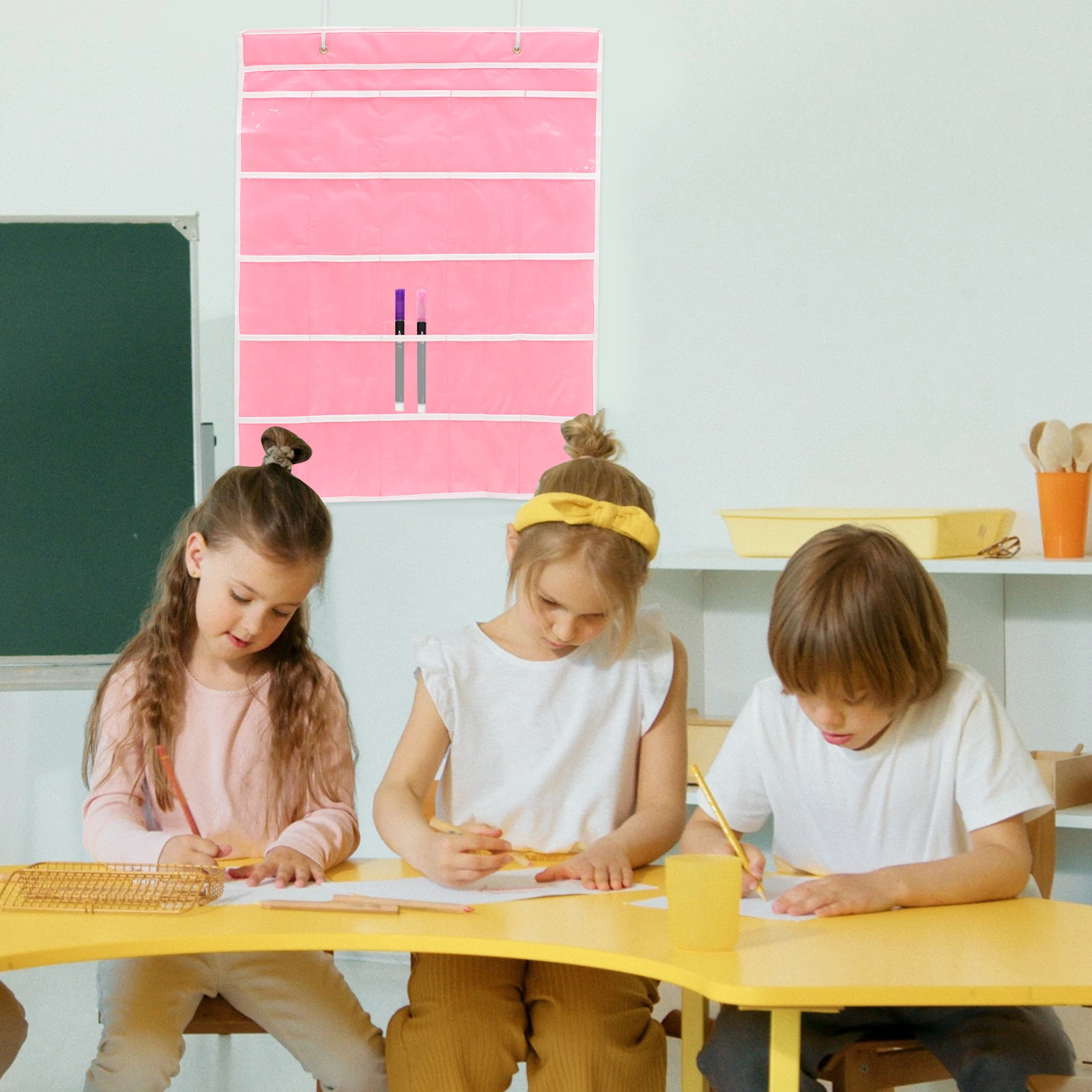 منظم الهاتف الخليوي للفصل الدراسي، حقيبة هاتف متعددة الشبكات، حقيبة تخزين أشتات مثبتة على الحائط، مادة عالية الجودة قابلة للطي #5