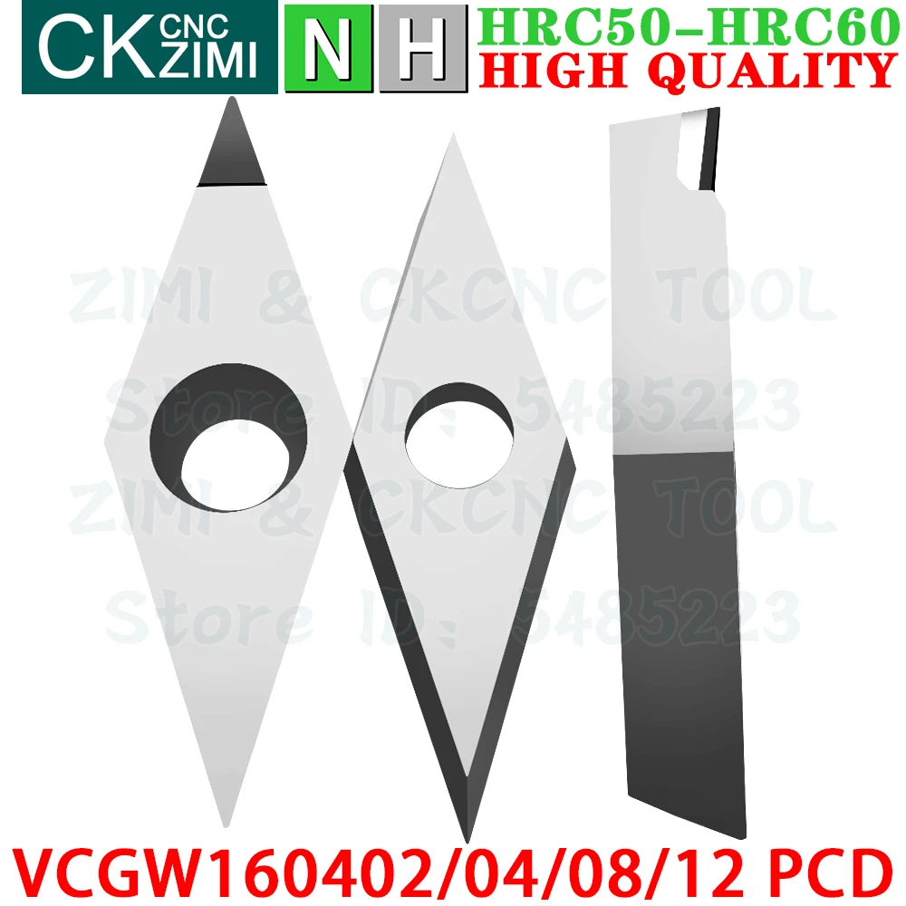 VCGW160402 VCGW160404 VCGW160408 VCGW160412 PCD inserts Diamond turning inserts CNC Metal lathe cutting tools VCGW for aluminum