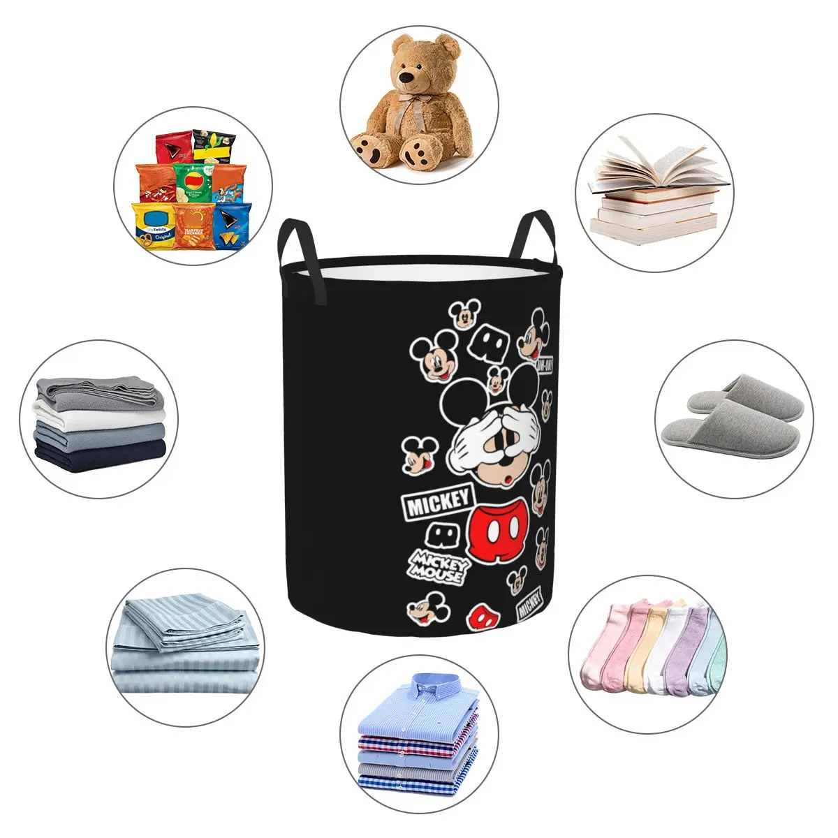 Mickey And Minnie Cartoon Toy Storage Box Sturdy Kids Toys Bin Organizer Basket for PlayRoom