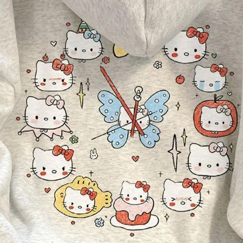 Sanrio Hello Kitty Girl Hoodie Sweatsuit Kawaii Anime Fashion Casual Sweatshirt Met Capuchon Lange Mouwen Herfst Winter Trui Tops