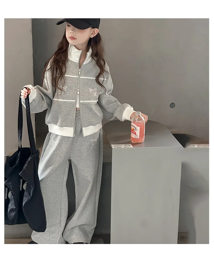 Kinderbekleidungssets Mädchen Sportanzüge Frühling Herbst Jacke Hose Outdoor Casual Style Trainingsanzug 2-teiliges Teenager-Set 5-14 Jahre – Detail 6