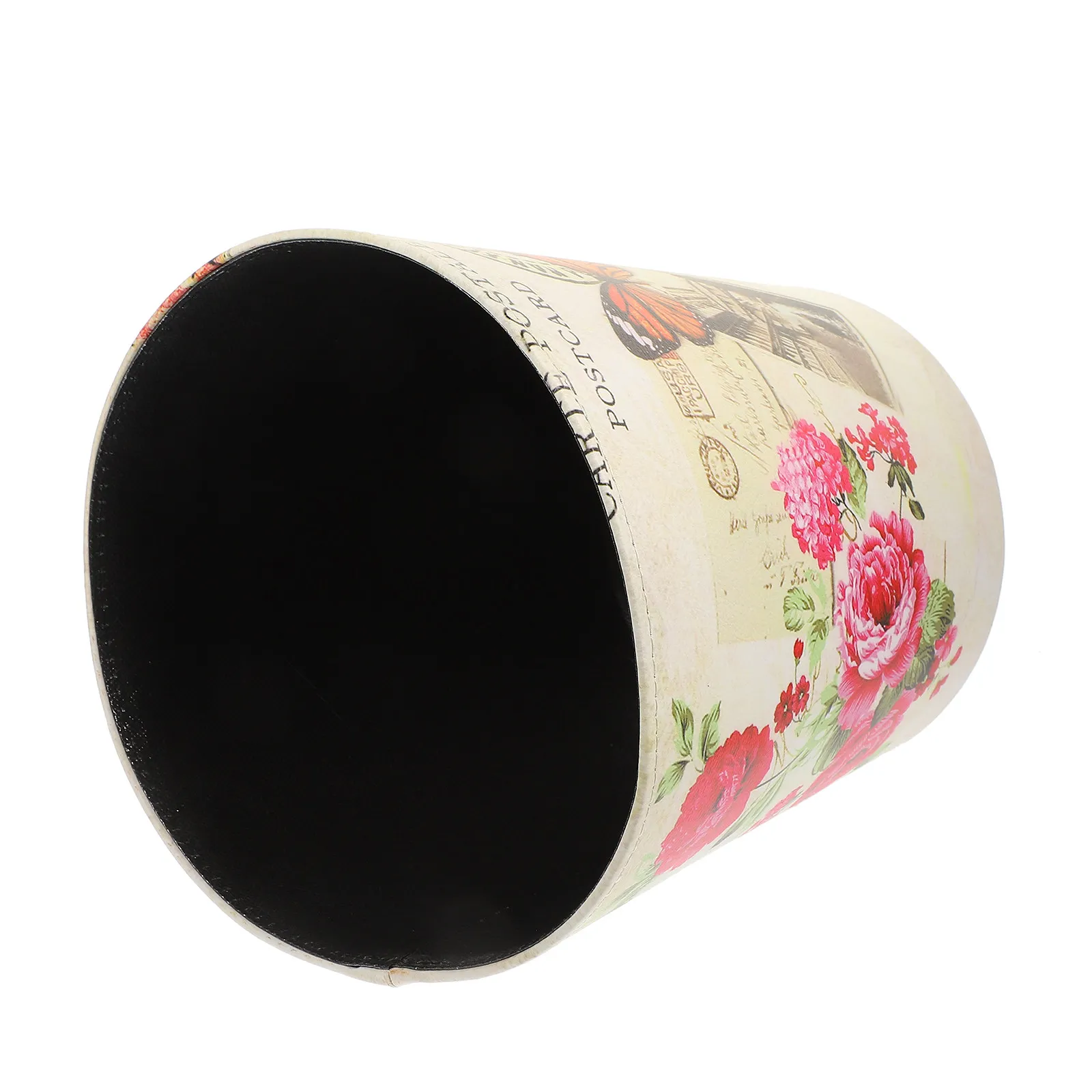 

PU Trash Can Waste Container Storage Bucket for Home Office Garbage BinVintage Retro Style Reusable Environmental