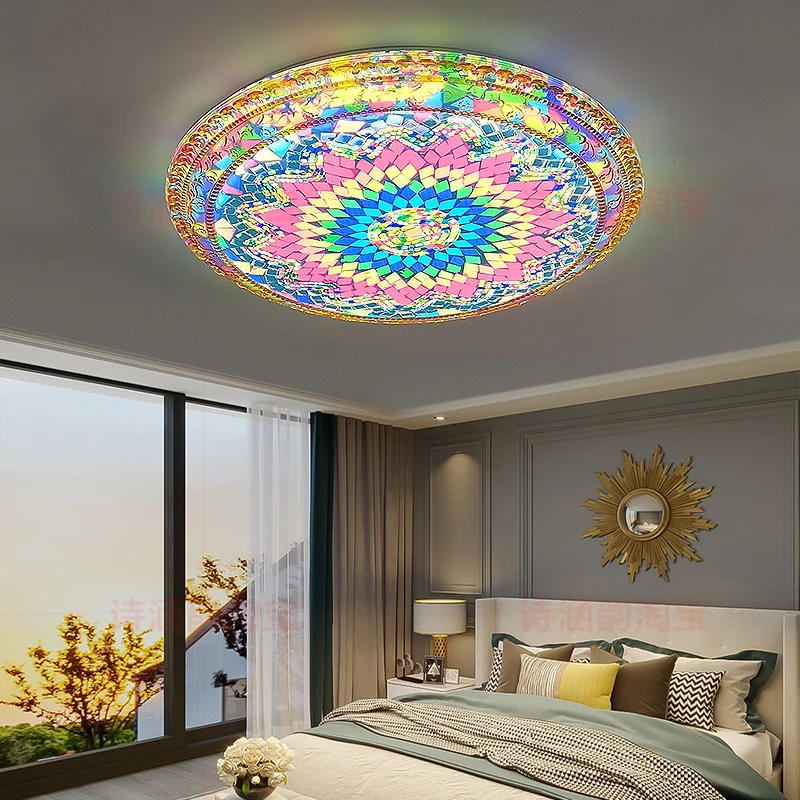 Turkish Ceiling Lamp Bohemian Romantic Art Decor Design Ceiling Light For Living Room Bedroom 50Cm Moroccan Ceiling