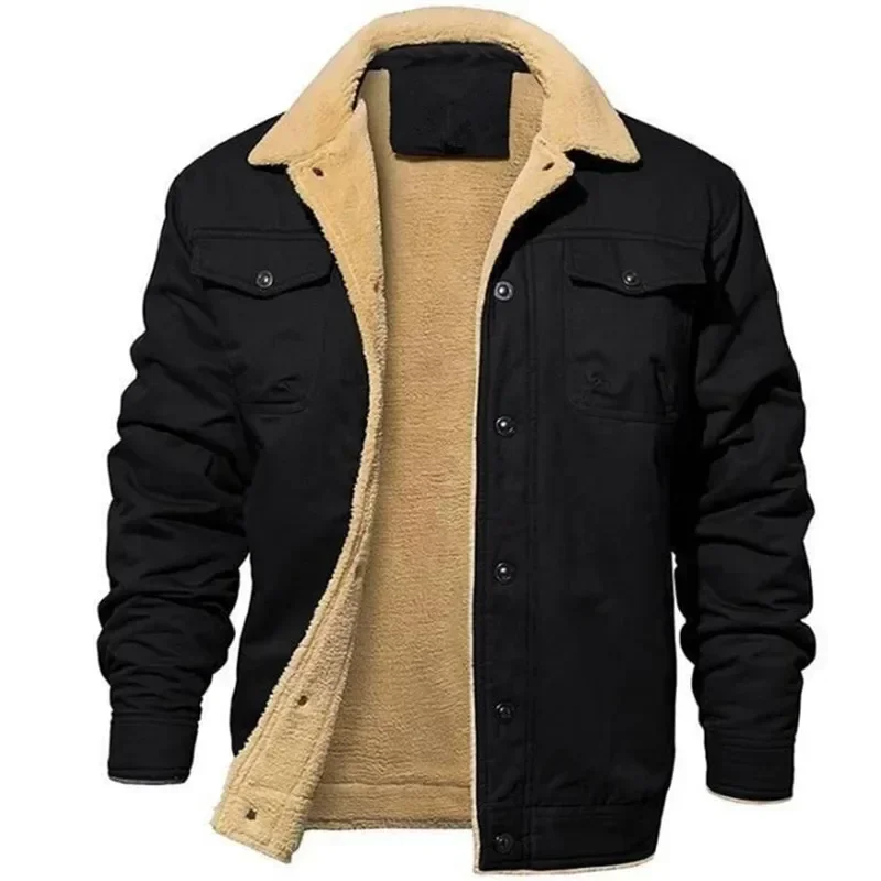 Autumn Winter Men's Fleece Jackets Casual Male Outdoor Windbreaker Work Jacket Mens Thermal Warm Tactical Coats Clothing