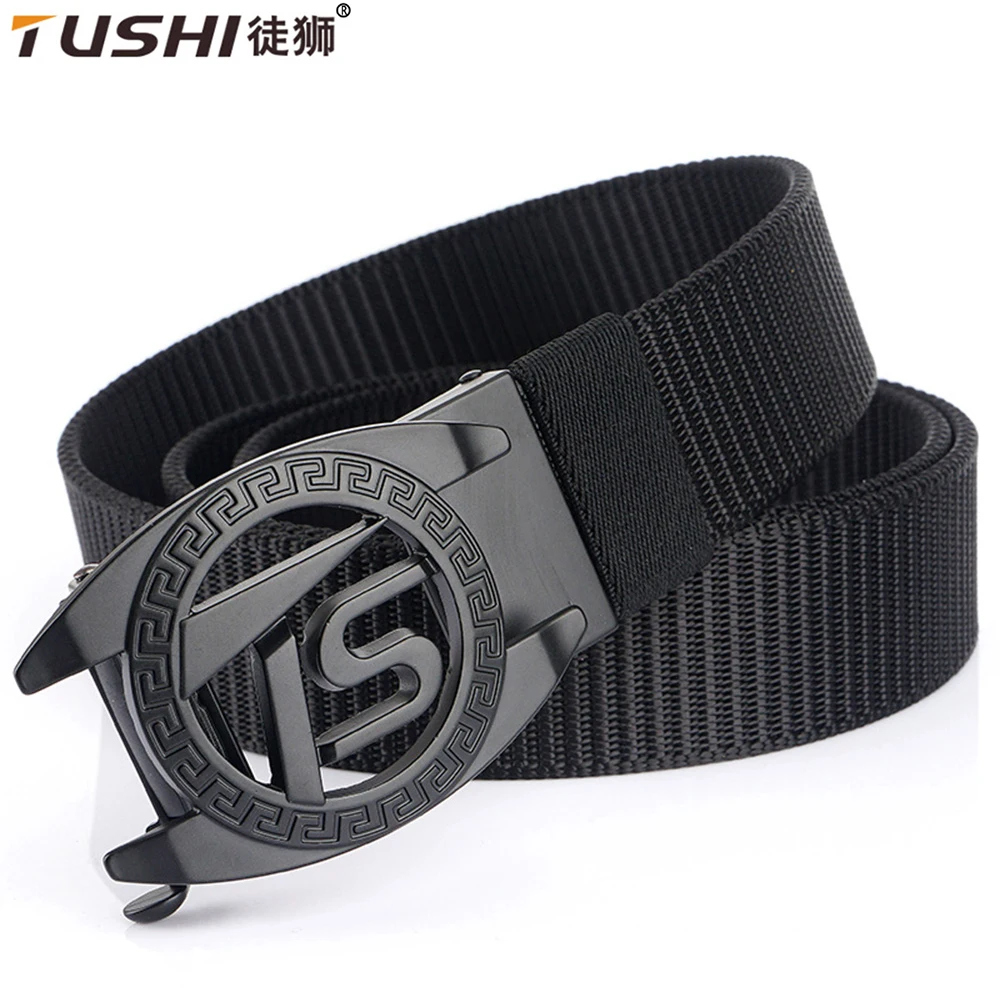 

TUSHI New product Belt mens high quality toothless automatic buckle Casual men Tactical belt business fashion Military Belt