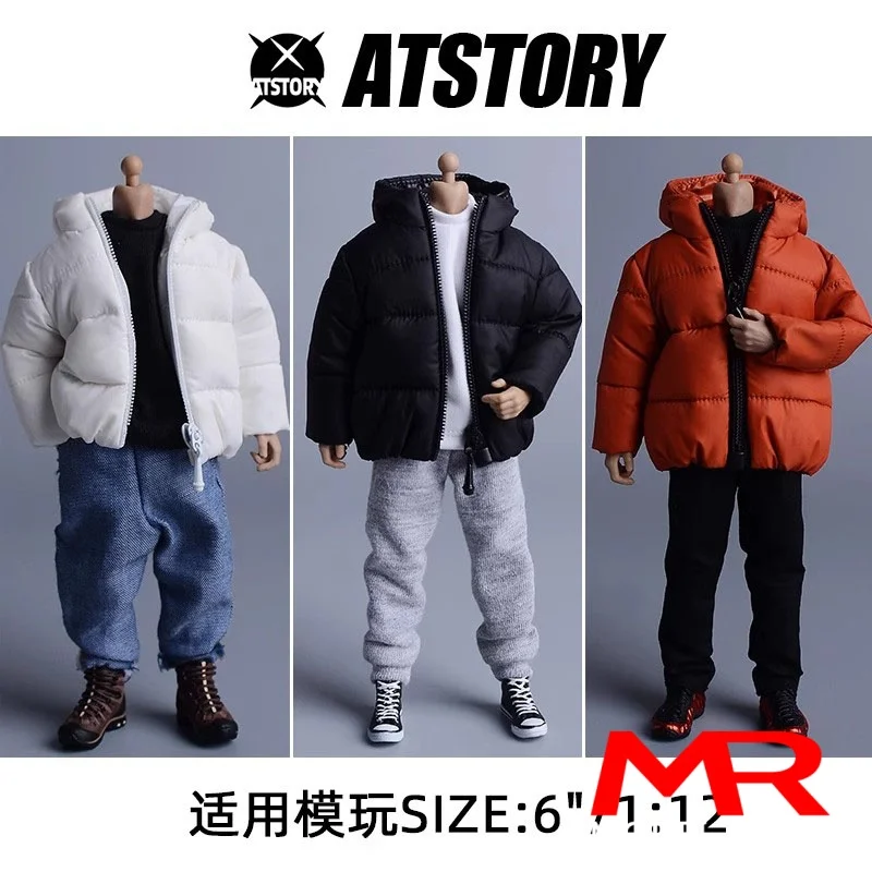 

ATStory 1/12 Scale Male Zipper Hooded Down Jacket Coat Clothes Model Fit 6'' Asi 3.0 Notaman Soldier Action Figure Body Dolls