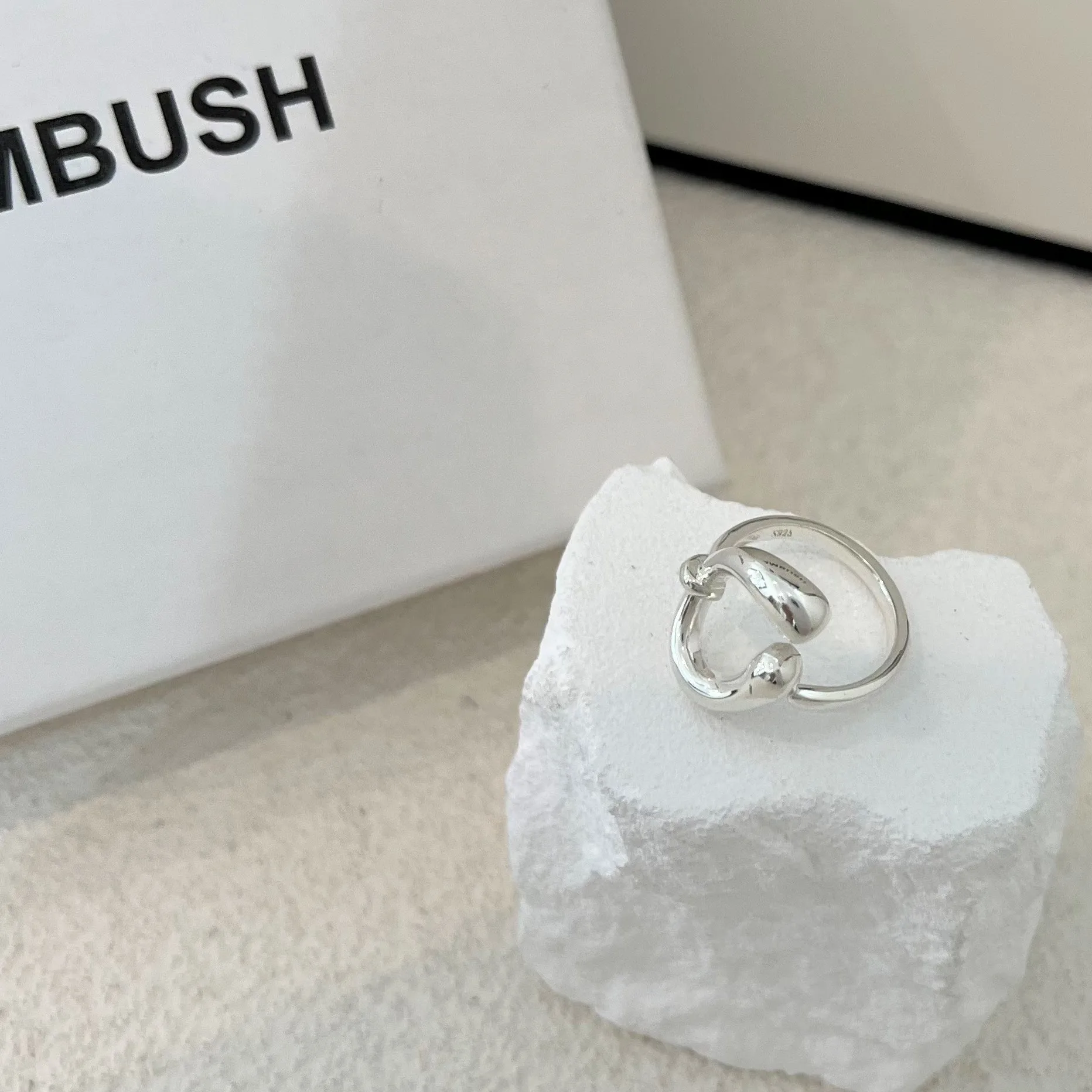 Xichuan Shizi Ring s925 Sterling Silver AMBUSH Irregular Opening High-grade Sense Jewelry Style Light Luxury Men and Women