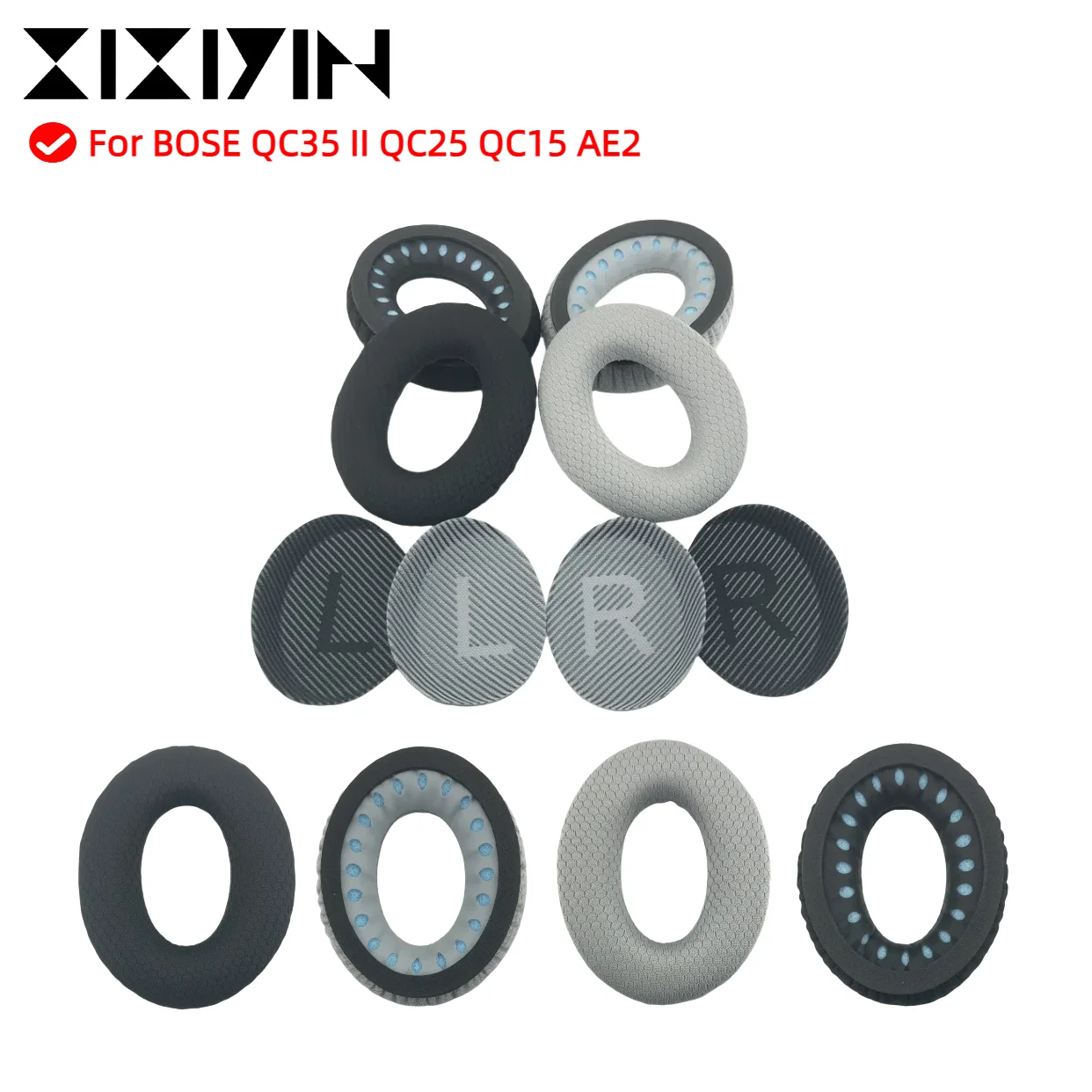 

Replacement Breathable football mesh fabric Earpads for Bose QuietComfort 35/35 ii/25/Qc2/Qc15/Ae2/Ae2i/Ae2w/SoundTrue Headset