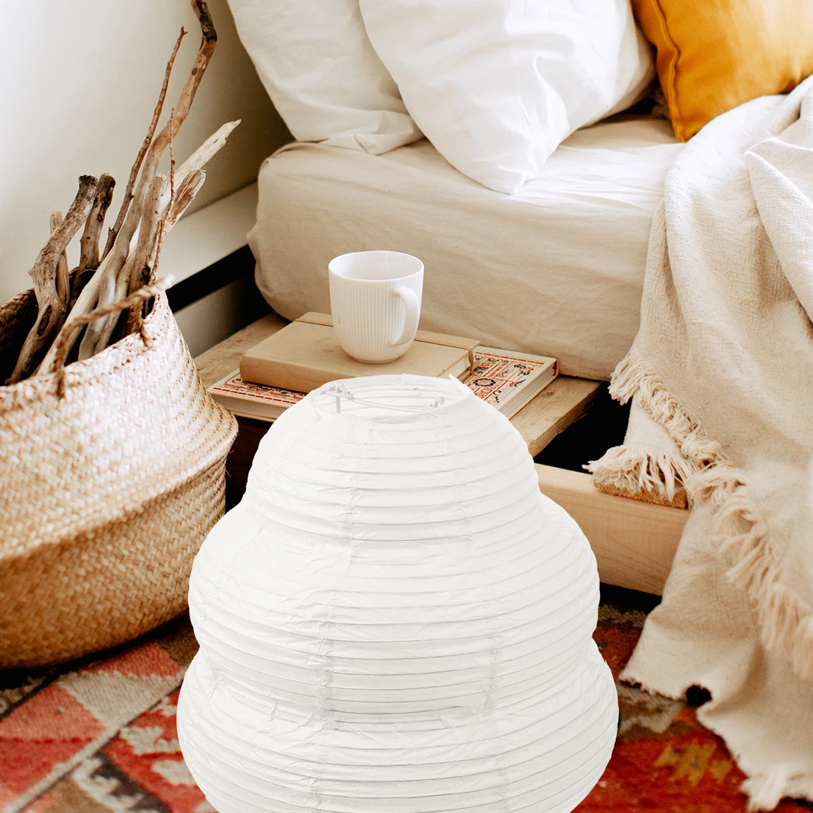 

Paper Lantern Desk Rice Paper Bedroom Study Night Light Warm Milk Feeding Lamp Modern Table Lamp Japanese Style Lanterns Soft