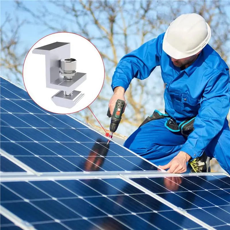 Aug. Pack Of 32 Solar Module Brackets, Solar Panel Holder, End Clamp, Adjustable, Fixing Solar Module Holder (35 Mm)