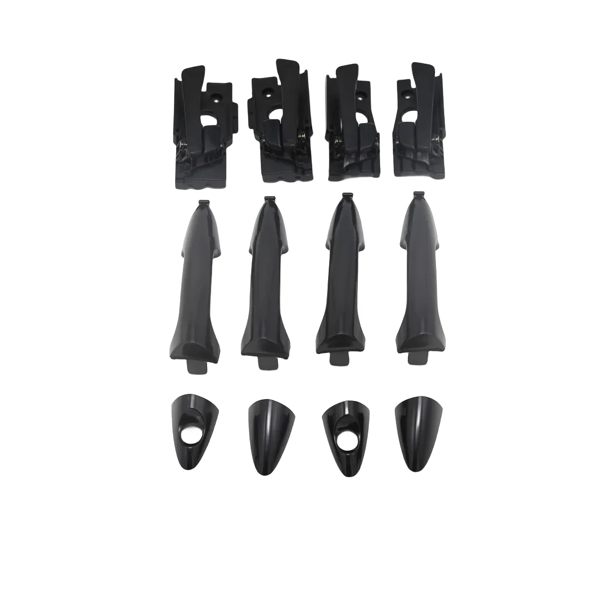 8PCS SET BLACK EXTERIOR  BLACK INTERIOR DOOR HANDLE  FOR HYUNDAI ACCENT  12-C 2011 2012 2013  FR:82661-1R000-CA FL:82651-1R000-C