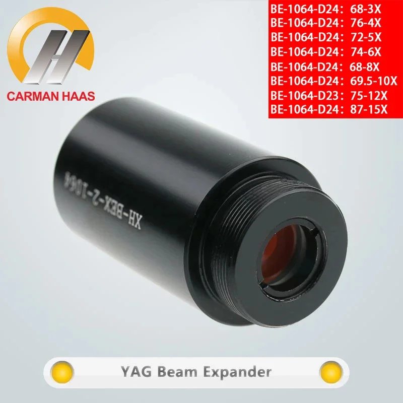 Carmanhaas Fiber YAG 1064nm 3X 4X 5X 6X 8X 10X 12X 15X Beam Expander M22*0.75 for Laser Marking Cutting