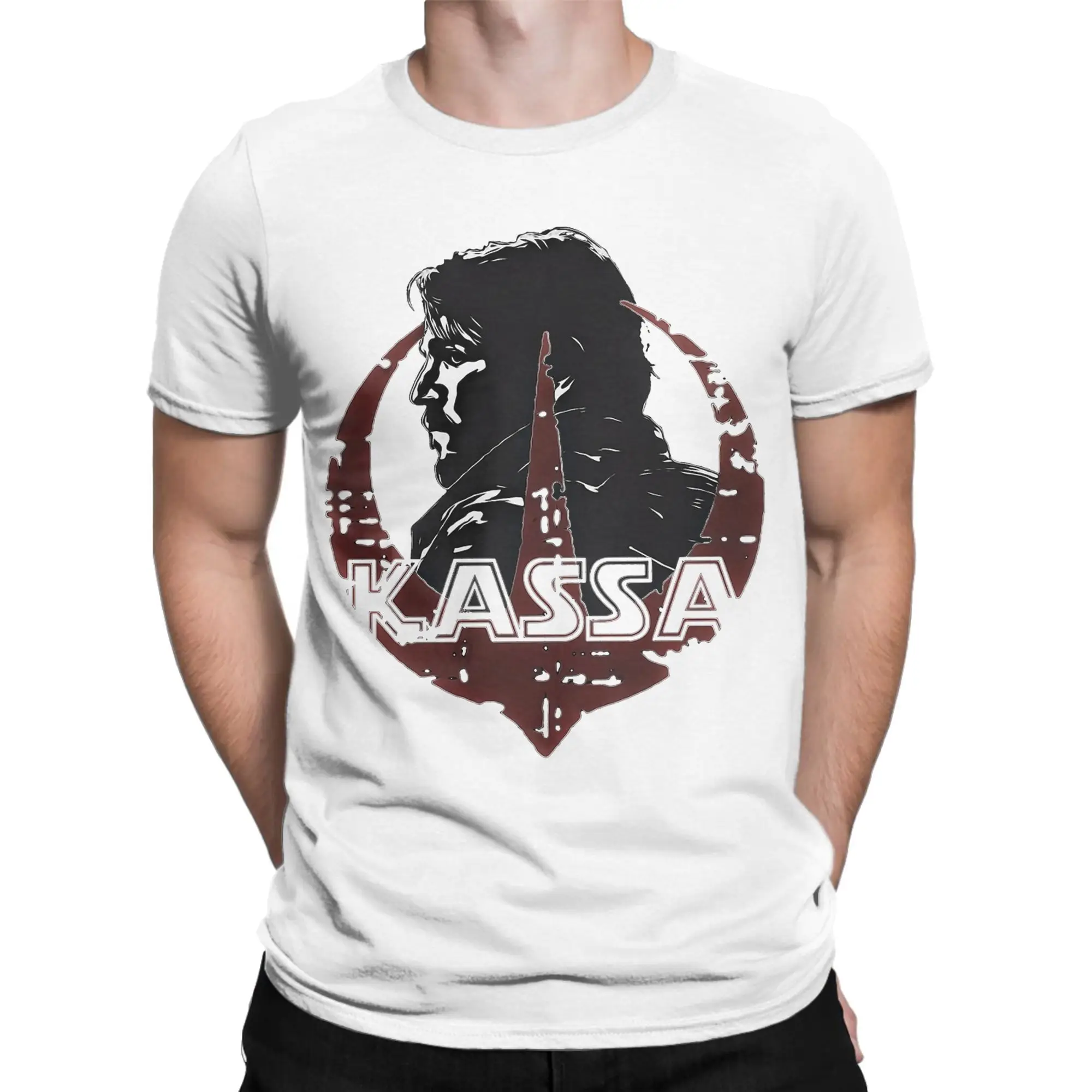 

Kassa One Way out Andor T Shirt for Men 100% Cotton Novelty T-Shirts Round Neck Tee Shirt Short Sleeve Tops Classic