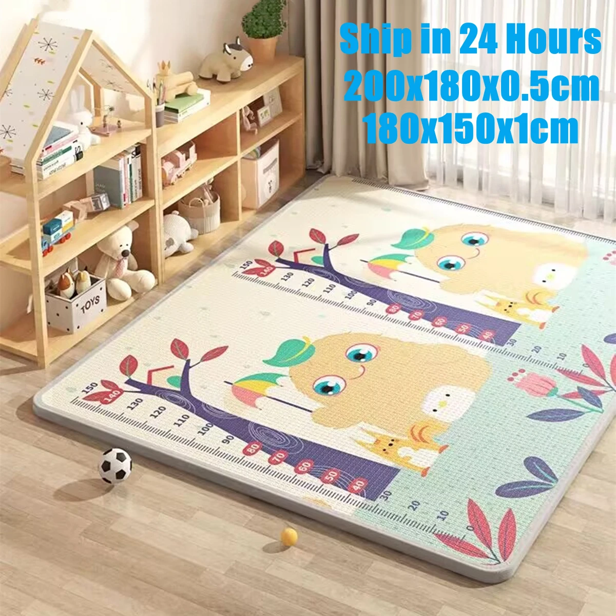 1CM EPE Baby Activity Gym Baby Crawling Play Mats Folding Carpet Baby Game Mat for Children's Safety Mat Rug Non-toxic 200x180cm