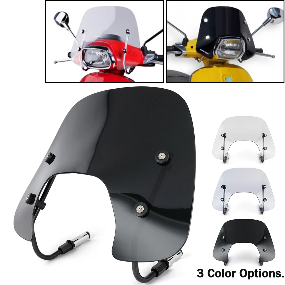 

Sprint150 Headlight Windshield Windscreen Wind Deflector Visor Glass with Bracket For Vespa Sprint 150 2016-2020 2021