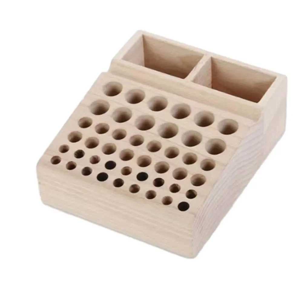 

Handwork Tools Holder Box 46/98 Holes Organizer Wooden Rack For Leather Craft Punches Stand Carving Tools Drill Bits Storage