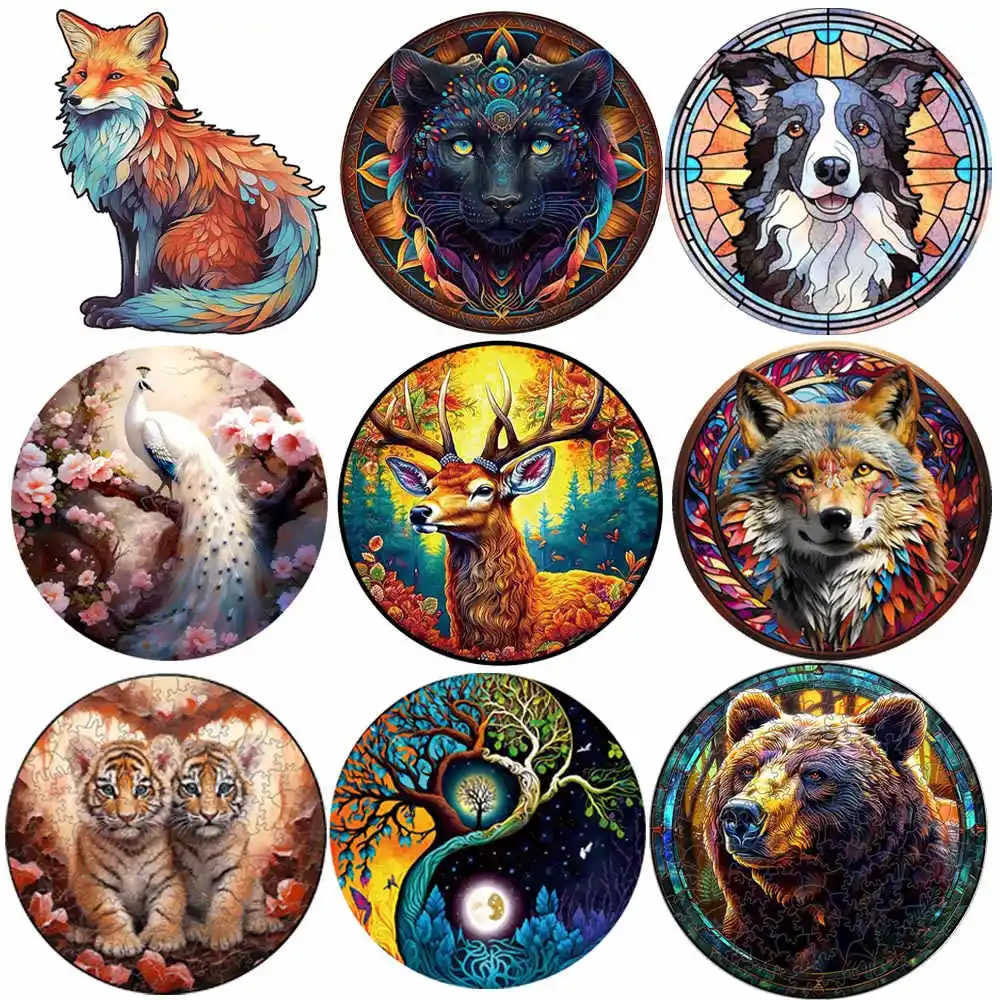 

peacock Wooden Puzzle Jigsaw Brain Trainer For Kids Adults Family Interactive Game Hell Difficulty DIY Crafts Wood Toys