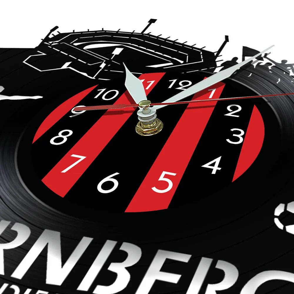 Nurnberg Football Stadium Vinyl Record Wall Clock Office Room Decor Deutschland City Skyline Travelling Vinyl Disks Craft Clock