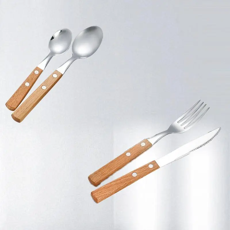 304 Stainless Steel Knife Fork Spoon Four Piece Set - The Perfect Dining Companion for Every OccasionUpgrade your dining experi