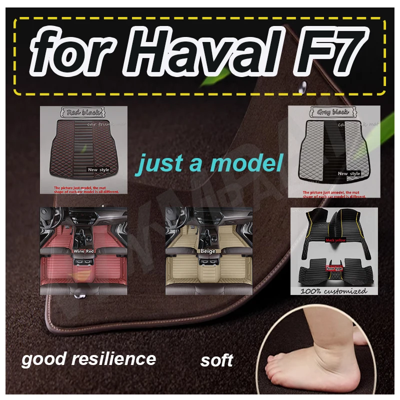 

LUXURY Car Floor Mats For Haval F7 2019 2020 2021 Custom Auto Foot Pads Automobile Carpet Cover interior accessories