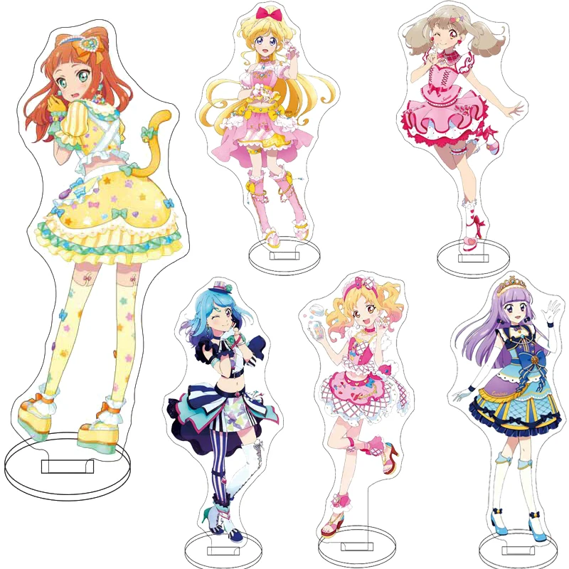 Soporte para figuras de anime de 16 cm, Aikatsu Planet: Ann Hinata, Meisa Tsukishiro, Ayumi Umekoji, Kyoko Otoha, Mao. Adornos de acrílico, regalos.