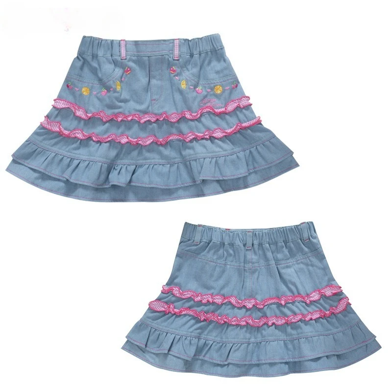 

Детские кавайные юбки в стиле принцессы, платье-торт, джинсовая короткая юбка Лоли, платья принцессы для девочек, одежда для мамы и маленьких девочек
