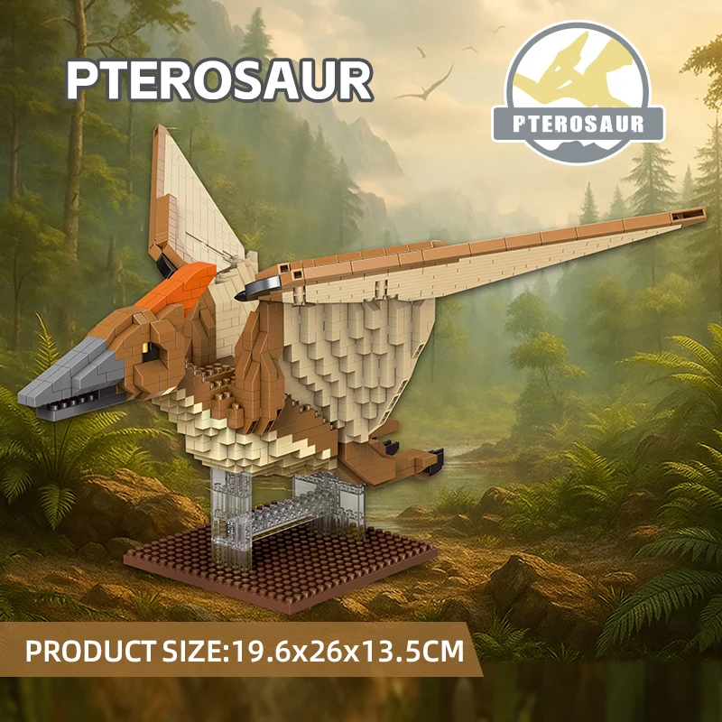 Micro blocchi di dinosauro Kit modello triceratopo fai-da-te, puzzle 3D rilassante per alleviare lo stress per adulti, mini arredamento da scrivania giurassico