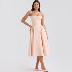 Suninheart Elegant Summer Dress 2024 New Arrivals Midi Spaghetti Strap Party Dresses Sexy Sexy Fit and Flare Women's Clothing