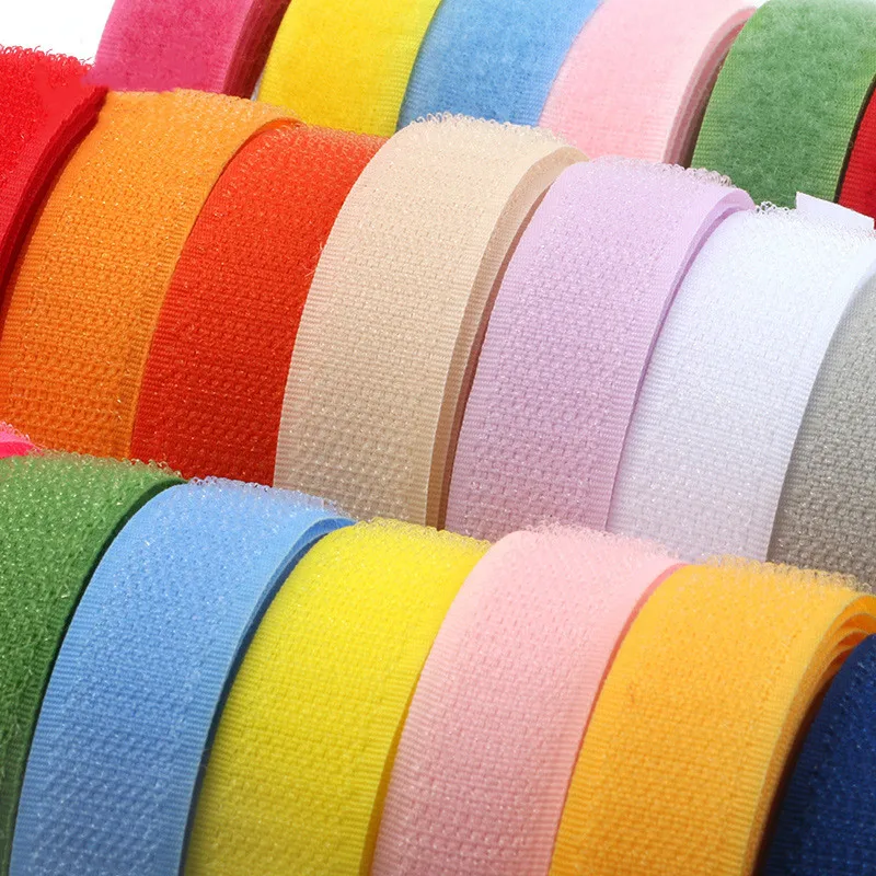 1 Pair of 20mm Color Fastener Tape  Nylon Non-adhesive Buckle Household Doors and Windows DIY Sewing Accessories 2m