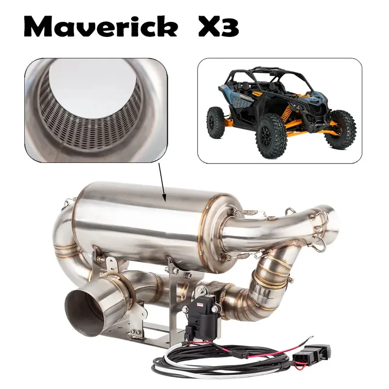 

UTV Exhaust Pipe With Valve For Can Am Maverick X3 Turbo R RR Max X3 Turbo 2017-2025