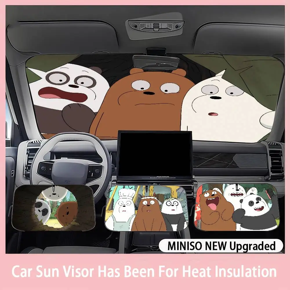 

MINISO We Bares B-Bears Car SunShade Windshield sunshade blocks ultraviolet rays, car insulation sunshade protector