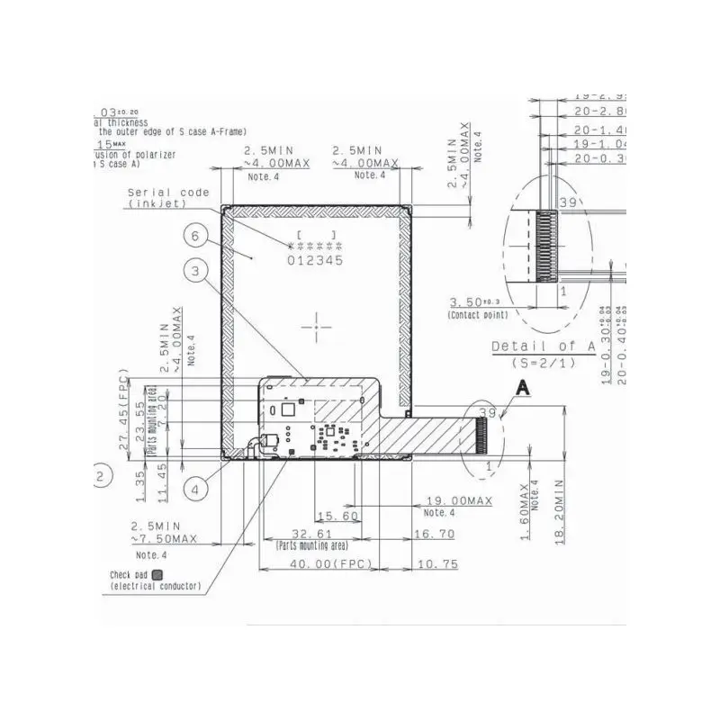 3.5 Inch COM35H3P39ULC TFT LCD Display Screen 480x800 RGB Interface Full View MIPI Interface For Handheld And PDA