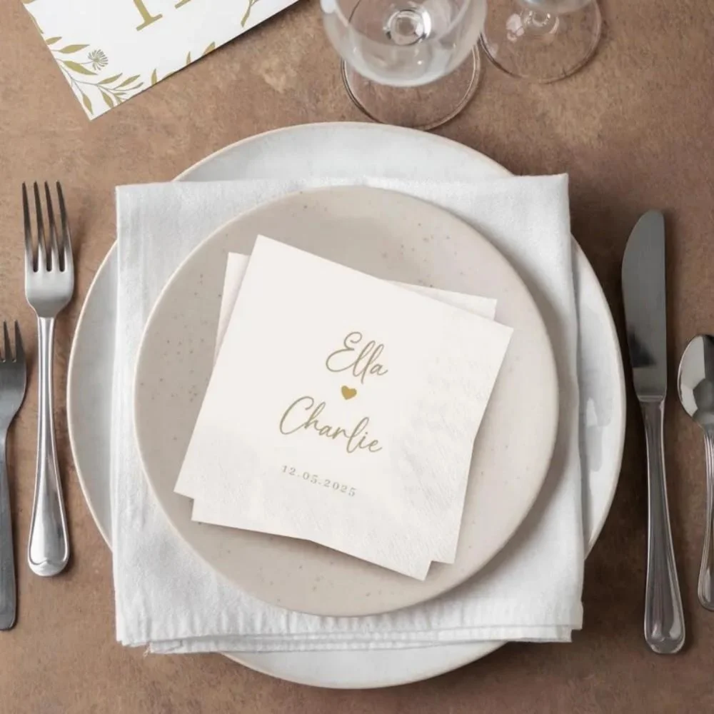 مناديل زفاف مخصصة مع الاسم |   مناديل الحفلات الشخصية |   أي نص على المناديل الخطوبة #1