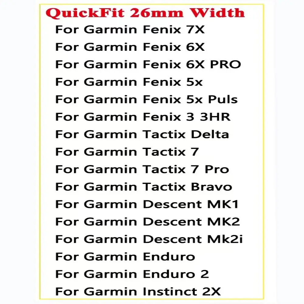 Ремешок нейлоновый для наручных часов Garmin Fenix 7X 6X Pro Easyfit, браслет для смарт-часов Fenix 5X Plus Tactical x 7 Pro Enduro, 26 мм