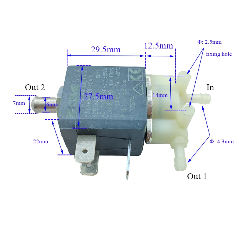 CEME AC 220V 230V Serie 588 Electric Solenoid Valve Normally Open High Pressure Coffee Machine Steam Hot Water Solenoid Valve