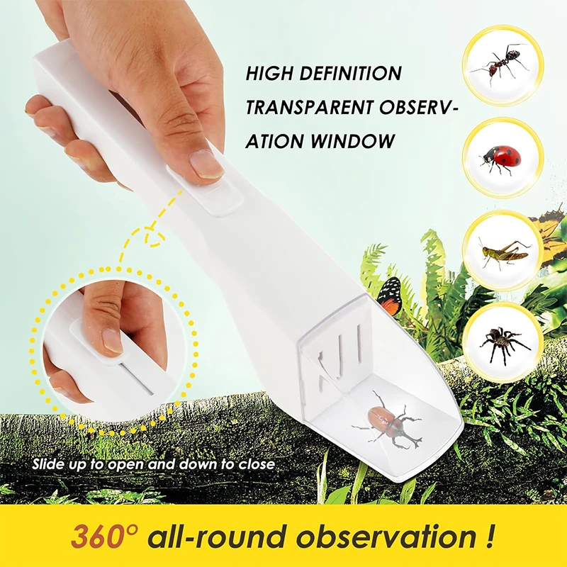 Eco Push Type Insect Catcher Contactless Bug Clip Safe Capture Tool No Kill Pest Collector for Home Garden Outdoor Exploration