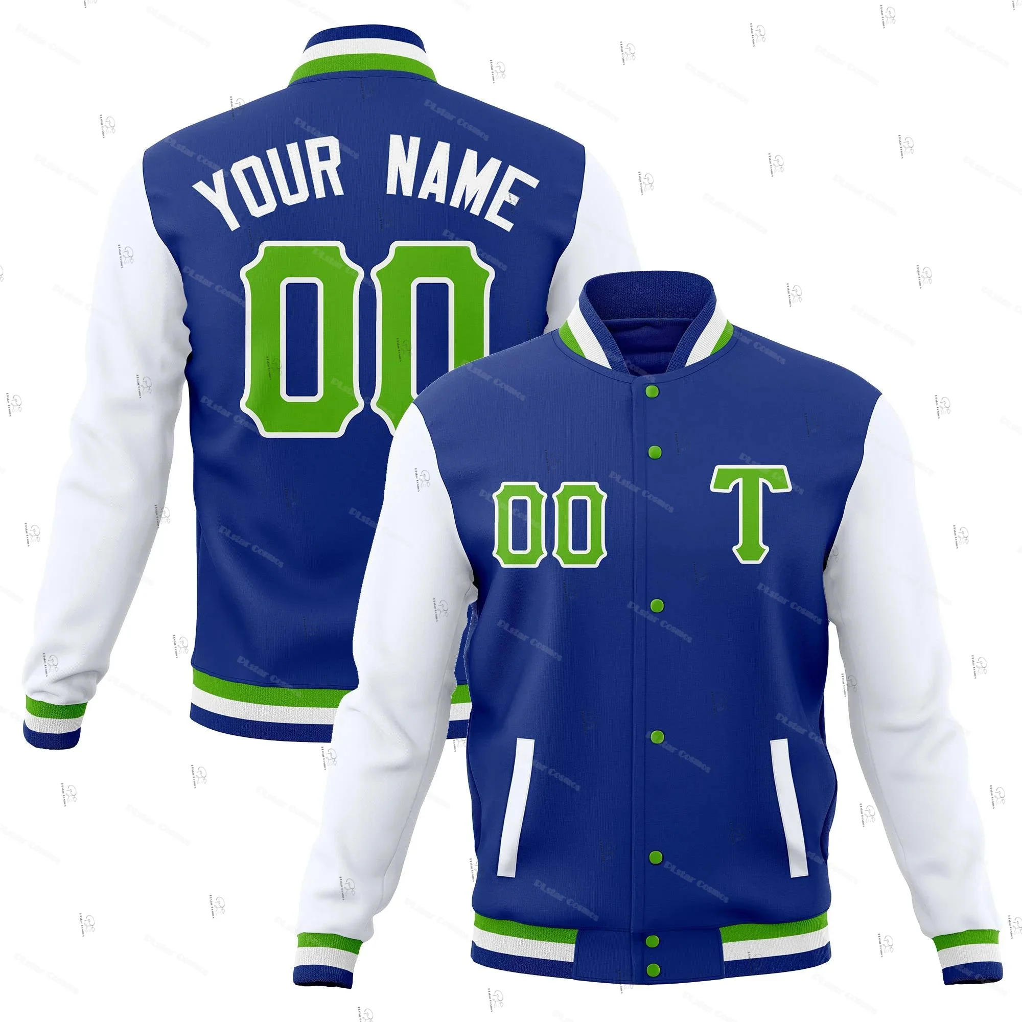 

Custom Name Number Graffiti Gradient Colorful Pattern Retro Harajuku Autumn Winter Casual Unisex Button Coat Baseball Jacket A17