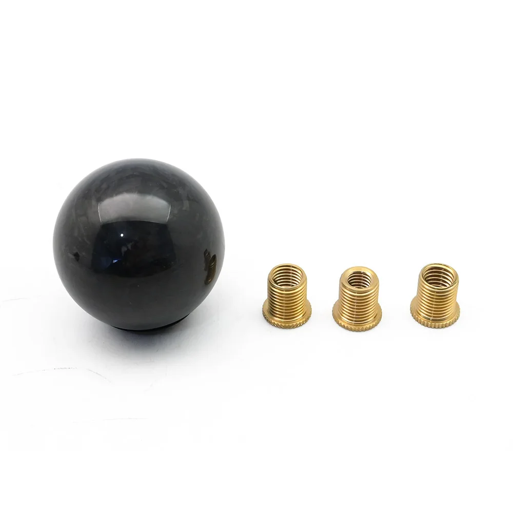 

Car Real Carbon Fiber Gear Shift Knob Manual Transmission Shifter Lever Round Ball Shape Handle