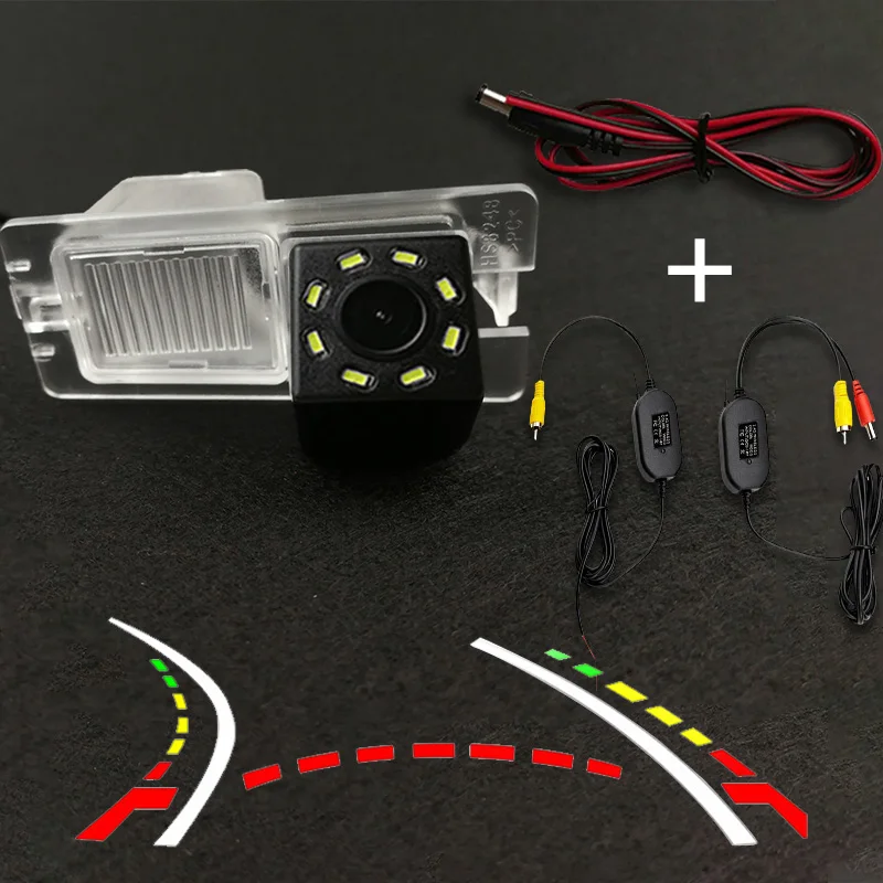 HD Wireless Car CCD Rear Camera Fisheye 8 12 led dynamic Night Vision bracket Parking For Ssangyong Rexton Kyron Korando Actyon