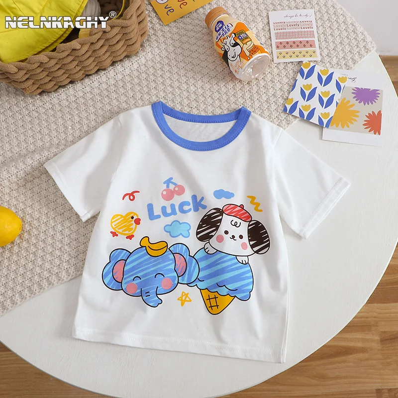 2024 Summer New in Kids Baby Boys girls Cute Clothing - Children Cartoon Cotton Top ,toddler Clothes Fashion T-shirts